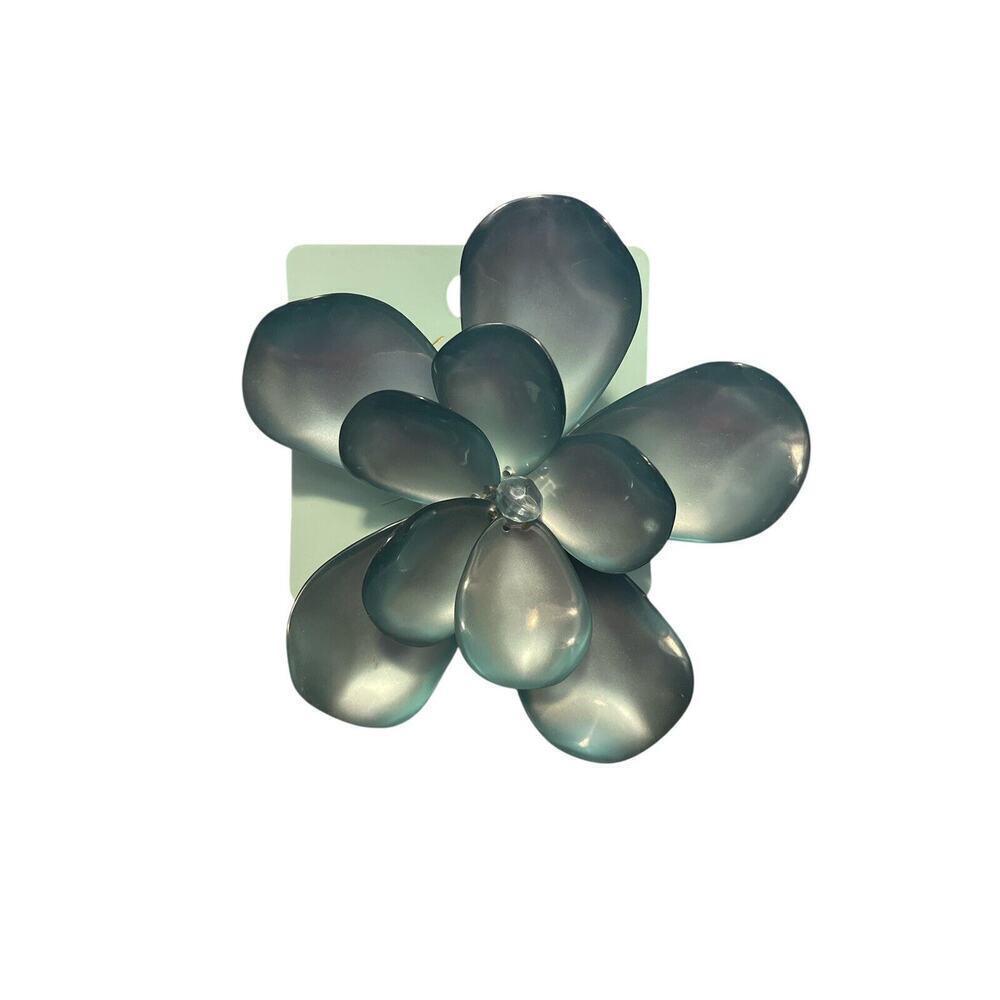 AND LOVELY GRAYISH BLUE FLOWER BROOCH